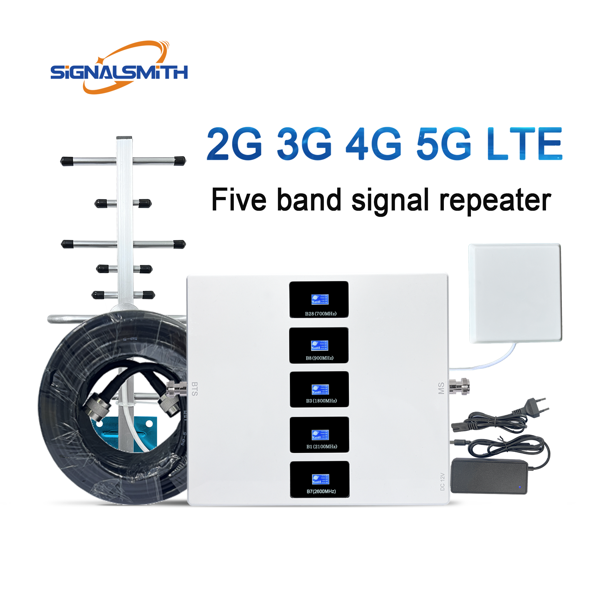 5 Band Mobile Signal Booster Amplifier 2G 3G 4G 5G Let Mobile Repeater For Europe